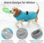 Queenmore Winter Dog Jackets, Dog Coats for Small Puppy, Warm Reflective Winter Dogs Coat, Waterproof Fall Pet Coats, Blue, S