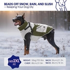 FUAMEY Dog Winter Jackets for Small Dogs,Dog Coat with Harness Built in,Waterproof Dogs Snowsuits Warm Pet Jacket Zip Up Fleece Cold Weather Coats Reflective Puppy Vest with Pocket Green S