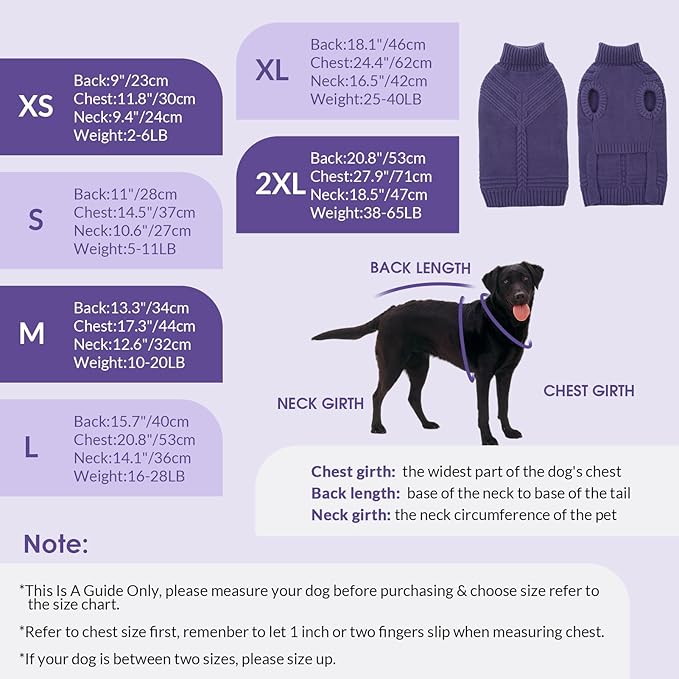 Dog Sweaters for Medium Dogs Male Female Pet Knitwear Classic Puppy Warm Pullover Turtleneck Cold Weather Clothes for Schnauzer(GrayishBlue, M)