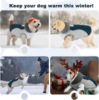 Doglay Dog Coat Waterproof Warm Dog Winter Jacket,Christmas Reflective Fleece Puppy Winter Coat with Harness Hole, Adjustable Snow Jacket for Small Medium Large Dogs