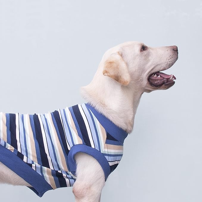 Extra Large Dog T Shirts Clothes Sleeveless Tank Top Vest for Labrador Rottweiler Great Dane, Blue, 6X-Large