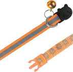 BANMODER 2 Pack Reflective Cat Collar Breakaway with Bell,Personalized Kitten Collars,Adjustable Safety Buckle Collar for Male Cats Girls & Boys (Orange)