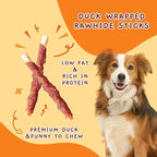 Jungle Calling Dog Treats, Duck Breast Wrapped Rawhide Sticks for Dogs, Grain-Free Natural Chewy Treats Picky Dogs, Puppy Chews Snacks,10.6 oz (Pack of 2)
