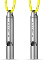 Titanium Emergency Whistle, Survival Safety Whistles for Coaches,Dog Training,Hiking, Life Saving-Loud up to 120db