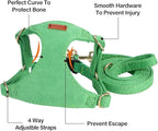 No Pull Dog Harness- Lightweight, Soft, Adjustable Small Harness Collar and Leash Set, Suitable for Cats Puppy Small and Medium-Sized Dog Outdoor Training and Running (Green, S)