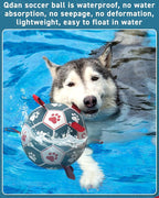 QDAN Dog Toys Soccer Ball with Straps, Durable Giant Dog Balls, Outdoor Dogs Toys, Herding Ball, Birthday Gifts (10 Inch)