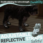 Dog Shoes for Large Small Medium Dogs,Dog Booties for Indoor Hardfloors Anti-Slip,Reflective Strip Waterproof Dog Boots & Paw Protectors for Outdoor Walking Hot Pavement,Winter Snow (Green-3)