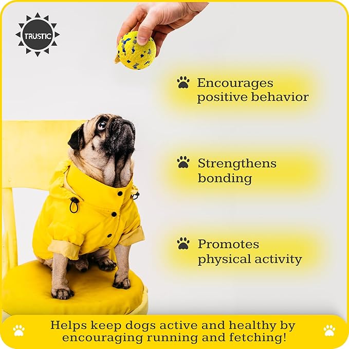 Foam Fetch Dog Balls 3 inch, for Large and Medium Breeds, Durable Toy for Chewers (Yellow, 2 Pack)