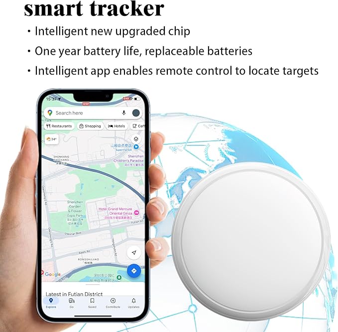 GPS Tracker for Vehicles, Pets & Valuables – No Subscription, Real-Time Tracking via App – Lightweight, Waterproof, Long Battery Life – Compatible with iOS & Android