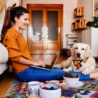 E-Clover Fall Dog Bandana & Matching Scrunchie Set Pet Scarf Kerchief Bibs Dog Outfit for Small Dogs Puppy Owner Gifts Orange Black Maple Leaves