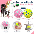Petcare 2 Pack Dog Balls Toys for Aggressive Chewers Indestructible Tennis Balls for Medium Large Dogs Water Toy Chew Ball Tough Durable Big Dog Toys Bouncing Ball for Dogs to Fetch, Pink+Green