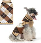 KOOLTAIL Dog Sweater Pet Knitted Clothes - Classic Plaid Pullover Turtleneck Thick Warm Fall Dog Sweaters with Leash Hole, Soft Winter Coats for Small Medium Large Dogs Cats Puppy Girls Boys, ML