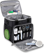 Pet Grooming Bag, Dog Grooming Supplies Organizer Tote Bag, Perfect for Pet Grooming Tool Kit Accessories-Black