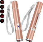 TBTeek Cat Toys for Indoor Cats, 2 Pieces, Rechargeable, 7 Adjustable Patterns, Interactive Kitten Pet Dog Red Dot Chase Light Toy for Cats Fun Playing Exercise(Rose Gold)