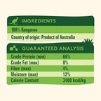 W&G Kangaroo Cubes, All Natural Dog Treats, Low Fat Air-Dried Lung Bites, Single Ingredient Snack for Sensitive Stomach Pets, Healthy Chews for Small to Large Dogs, No Fillers, No Grain, 5oz