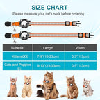 Airtag Cat Collar, Reflective Cat Collar with Apple Air Tag Holder, Breakaway GPS Tracker Pet Collar with Bell for Cat Kitten, Airtag Not Included, Orange, XS(7-9 Inch)
