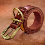 Didog Genuine Leather Dog Collars with Engraved Nameplate, Personalized Soft Leather Dog Collar with Custom ID Tag, Brown/Green/Red for Medium Large Dogs (XL,Red)