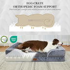 Comfort Expression Orthopedic Dog Bed for Small Dogs 20x14 Inch, Waterproof Supportive Egg Crate Foam Small Pet Bed with Removable Bolsters, Dog Couch with Washable Cover & Non-Slip Bottom, Dark Grey