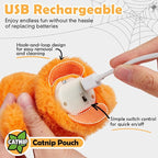 Halloween Catnip Toys, Flapping Pumpkin Catnip Toy, Interactive Kitten Exercise Toys for All Cat Breeds Play Alone, Never Boredom