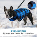 ASENKU Dog Winter Coat, Fleece Doggie Jacket Plaid Reversible Vest Waterproof Windproof Cold Weather Clothes for Small Medium Large Dogs (XS, Blue)