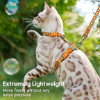 Dooradar Cat Harness and Leash, Escape Proof Adjustable Kitten Vest, Lightweight Soft Pet Straps, Easy Wearing for Small Medium Kitty Safe Walking Travel Control, Multicolor, S