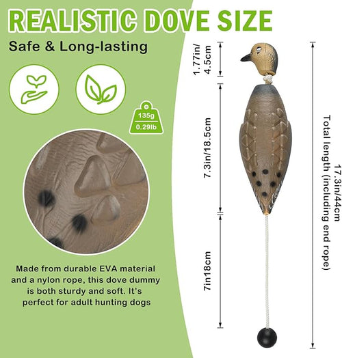Archerest Dead Duck Dove Pheasant Dummy Bumper Toys for Waterfowl Hunting Retriever Dog Training, Floating Mallard Dummy Trainer Outdoor Soft Durable Realistic Fowl