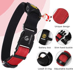 DOGWONG LED Dog Collar - Heavy Duty Light up Collars - Rechargeable Waterproof - Lighted Dog Collar for Night Walking, Hiking, Camping(Red,M)