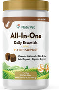 NaturVet All-in-One Dog Supplement - for Joint Support, Digestion, Skin, Coat Care – Dog Multivitamins with Minerals, Omega-3, 6, 9 – Wheat-Free Vitamins for Dogs – 120 Soft Chews