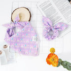E-Clover Easter Dog Bandana & Matching Scrunchie-Bunny Dog Bandanas Pet Scarf Bib for Medium Large Dogs Girl Boy Owner Gift Purple