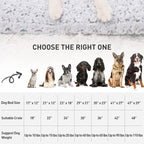 KSIIA Washable Dog Bed Deluxe Plush Dog Crate Beds Comfy Kennel Pad Anti-Slip Pet Sleeping Mat for Large, Jumbo, Medium, Small Dogs Breeds, 23" x 18", Gray
