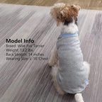 KYEESE 2Pack Dog T Shirts Waffle Stretchy T-Shirts Lightweight Tank Top Sleeveless Vest Breathable Pet Apparel, XX-Large, Blue+Grey