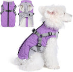 Gyuzh Dog Coat with Harness Dog Jacket Winter Waterproof Dog Coats Dog Harness Coat Cold Weather Winter Dog Coat with Harness Built in for Small Medium Large Dogs