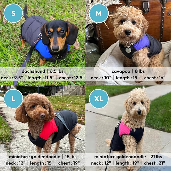 Gooby Padded Vest Dog Jacket - Red, X-Small - Warm Zip Up Vest Fleece Jacket with Dual D Ring Leash Water Resistant for Small to Medium Dogs