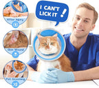 Breathable Air Mesh Cat Cone Collar Soft to Stop Licking, Adjustable, Foldable Lightweight Kitten Cones After Surgery Recovery for Cats & Kittens (Light Blue,M)