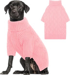 AOFITEE XL Dog Sweater, Dog Sweater Large Size Dogs, Large Dogs Sweaters for Female Male, Turtleneck Thick Warm Knitted Winter Fall Pet Sweatshirt Pullover, Solid Pet Christmas Sweaters (Pink, XL)