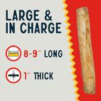 Canine Chews 8-9" Chicken Basted Dog Rawhide Retriever Rolls (25 Pack) - USA-Sourced Chicken Basted Dog Chews - Healthy Dental Chews