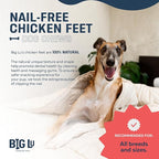 Big Lu – Nail-Free Chicken Feet Dog Chews, 100% Natural Single-Ingredient Treats, Rawhide-Free, Long-Lasting, Rich in Glucosamine and Chondroitin for Joint Health (100 Count)