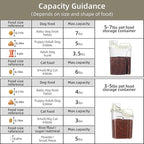 Dog Food Storage Container, Upgraded Large Nozzle BPA-free, 3-5 LBS Plastic Pet Food Storage Containers, With 4 Sealed Clasps, 1 Measuring Cup and Handle (Beige-A)