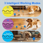 Interactive Dog Ball, Automatic Moving, Bouncing Chew Toys, Wicked Balls with 3 Modes, E-TPU Vibrating Dog Ball for Medium and Large Dogs, IP54 Waterproof, Birthday Gifts for Dogs(Blue)