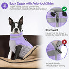 AOFITEE Dog Coat, Warm Dog Winter Coat for Small Dogs, Reflective Turtleneck Dogs Jacket with Harness Built in, Waterproof Windproof Pet Fleece Vest Snow Jacket for Cold Weather, Lilac S