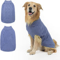 Mihachi Turtleneck Dog Sweater - Winter Coat Apparel Classic Cable Knit Clothes with Leash Hole for Cold Weather, Ideal Gift for Pet in New Year Grayish Blue L