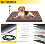 AIVITUVIN Outdoor Heated Dog House Anti Chewing Iron Frame Insulated Dog Kennel with Heating Pad Weatherproof Shelter （Grey,XL）