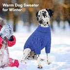 Queenmore Knitted XS Dog Sweater,Turtleneck Pullover Small Dog Sweater,Soft DogSweaters for Small Dogs Male Female, Pet Sweaters for Dogs,Thick Warm Pet Clothes for Teacup,Chihuahua(Royal Blue,XS)