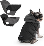 Spark Paws Reversible Dog Sweater, Sherpa Vest with Warm Fleece Lining, Warm Coat for Winter, Suitable for Small Medium, Large, XL XXL Dogs - Black and Grey - M