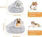 Small Dog Bed, Nest Warm Super Soft Plush Faux Fur Washable Dog Bed with Non-Slip Bottom for Medium Small Dogs Snooze Sleeping Indoor (Gray-65cm/25in)