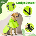 Dog Raincoat - Waterproof Dog Rain Jacket with Leash Hole, Lightweight Hooded Pet Rain Coats, Reflective Doggy Slicker Poncho for Dogs Walking(M, Green)