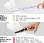 Safety Cat Collar - U.S. IDA Gold Award Design, Stretchy Elastic Quick Release Non Breakaway Cat Collar Light Weight for Kitten All Small Medium Large Cats (Burgundy, M (7.8-15.7 inch))