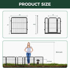 FXW Garden Fence Outdoor for The Yard – 24in(H) x 22.8ft(L) Heavy Duty Metal Animal Barrier for Dog and Rabbit, Decorative Dog Fence, 12 Panels, Black