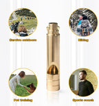 Brass Survival Whistle, 125 dB Loud Emergency Whistle with Lanyard for Hiking, Camping, Pet Training, and Coaching