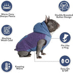Spark Paws Reversible Dog Sweater, Sherpa Vest with Warm Fleece Lining, Warm Coat for Winter, Suitable for Small Medium, Large, XL XXL Dogs - Purple and Navy Blue - 3XL